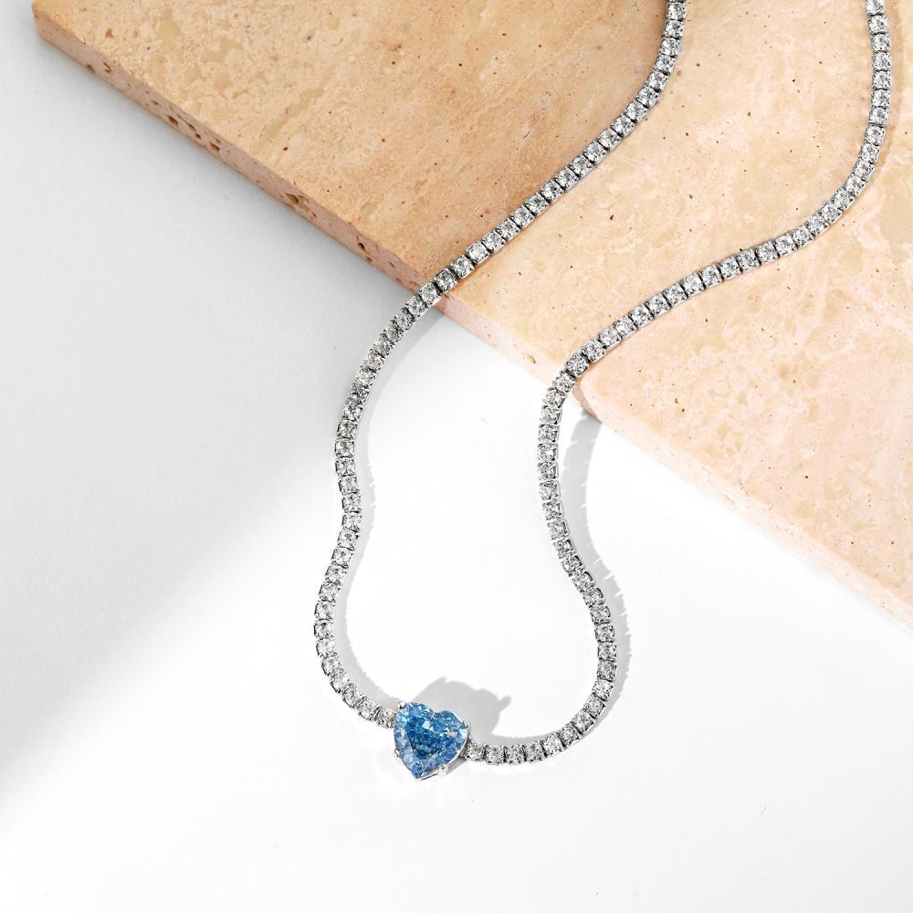15g Weight Zircon, High Carbon Diamond Inlay Material Necklace Classification 925 sterling silver Chain Material 1 Piece Quantity Holiday, Tea Party Occasion 925 Sterling Silver Material Heart Shape, Rectangle Pattern Women's Gender Inlay Design Simple Style, Shiny Style 925 Sterling Silver Zircon High Carbon Diamond Inlay Heart Shape Rectangle Necklace 36