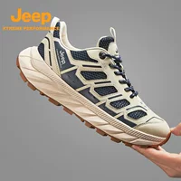 Летняя мужская обувь JEEP, кроссовки с полая дышащая толстая подошва, универсальные Нескользящие уличные дорожные туфли для влюбленных