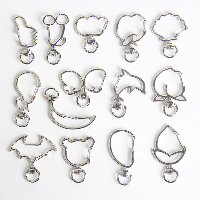 Cat God of Wealth Peach Heart with Ring Metal Keychain DIY Handmade Material Jewelry Bag Hanging Mobile Phone Chain Keychain Accessories