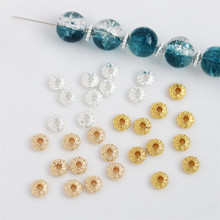 14K包金保色双面雕花花纹隔片隔珠串珠手链项链diy手工材料