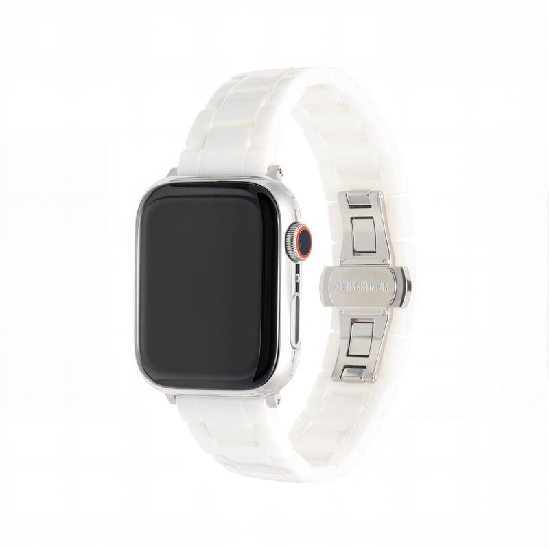 Three-Butterfly Buckle Ceramic Watch Strap Suitable for Apple Iwatch23456789S10 Watch Strap Apple Watch Strap