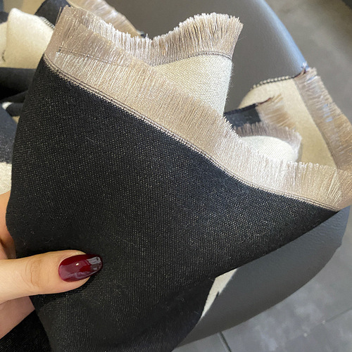 Letter flower scarf autumn and winter new style European and American style high-end outer windproof and warm imitation cashmere shawl scarf