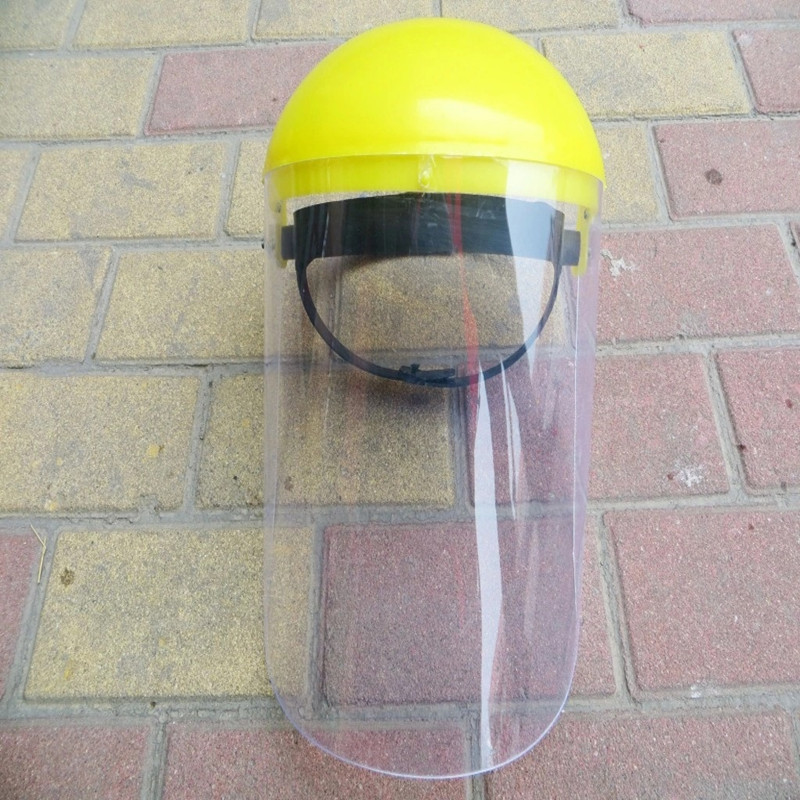 黄顶有机玻璃面罩|透明防护面罩|头戴式防护面罩|PVC面屏