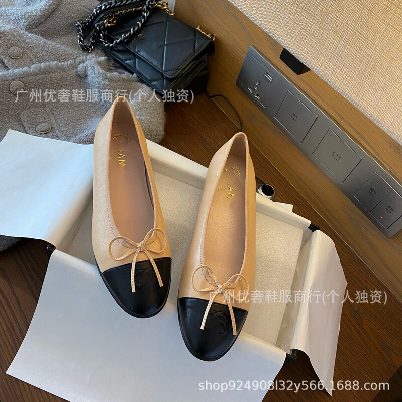 Xiaoxiangfeng's New Xiangjia Genuine Leather Comfortable Slip-On Shoes for Women with Round Toe Shallow Mouth Bow Four-Season Flats Women's Shoes Xiaoxiangfeng's New Xiangjia Genuine Leather Comfortable Slip-On Shoes for Women with Round Toe Shallow Mouth Bow Four-Season Flats Women's Shoes