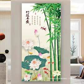 入户玄关门贴纸墙面装饰画自粘年画贴画墙贴防水壁画走廊客厅挂画