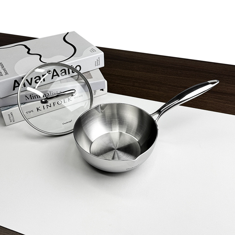 Chockmen Zhuo Deming 18 / 10 un solo mango de acero inoxidable grueso 16cm pequeño pan de leche de panela de fideos hervir gachas de leche