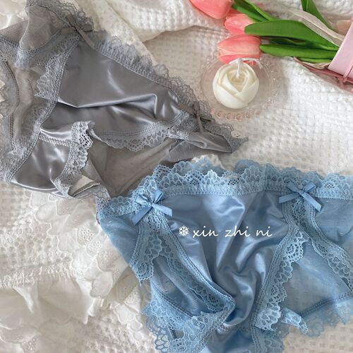 Moonlight Daughter~Japanese pure lust lace panties women's thin breathable quick-drying pure cotton crotch sweet girl briefs