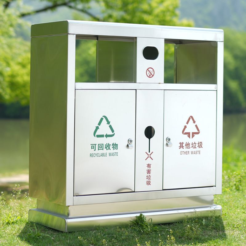 Stainless Steel Outdoor Trash Can for Street, Scenic Area, and Community Sanitation