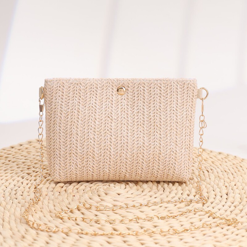 Cross-Border Women's Cute Shoulder Crossbody Bag Straw Soft and Comfortable Wallet Simple Lightweight Summer Beach Mobile Phone Bag Cross-Border Women's Cute Shoulder Crossbody Bag Straw Soft and Comfortable Wallet Simple Lightweight Summer Beach Mobile Phone Bag