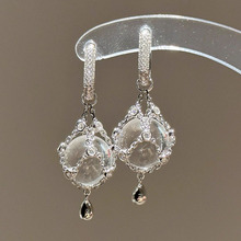 小红书爆款白水网兜法式复古重工耳钉气质轻奢百搭款耳饰一件代发