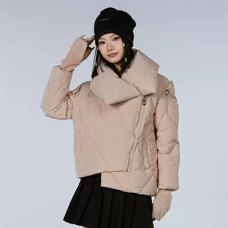 轻薄羽绒服女韩国90绒高品质大翻领短款小个子休闲派克服羽绒外套