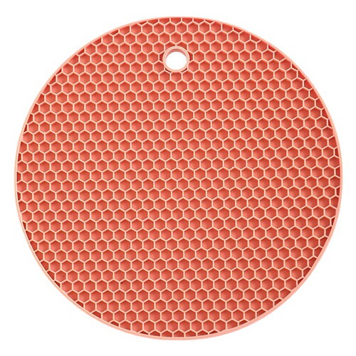 Silicone Insulated Hot Pot Mat, Anti-Scald Honeycomb Round Thick Heat-Resistant Silicone Dinner Mat, Non-Slip Household