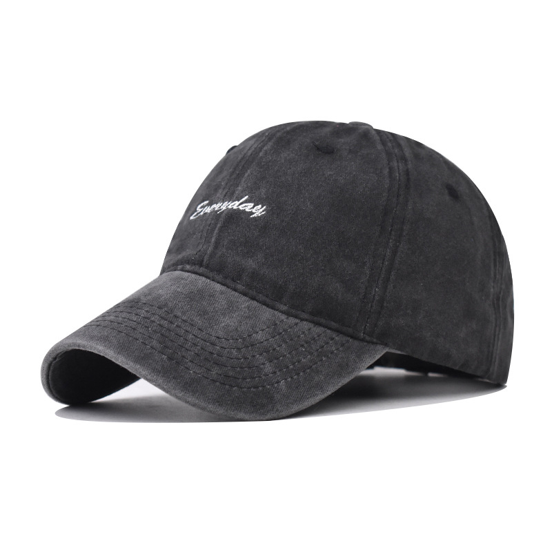 Transfronterizo de algodón puro lavado viejo letra pequeña gorra de béisbol hombres y mujeres al aire libre Four Seasons gorra de pico