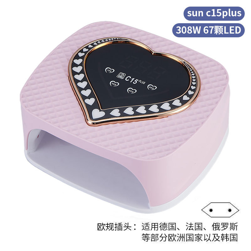 Lámpara de uñas de alta potencia de 256W con mango para principiantes, lámpara de curado de gel para esmalte de uñas, lámpara de fototerapia de secado rápido con colores deslumbrantes para uso transfronterizo.