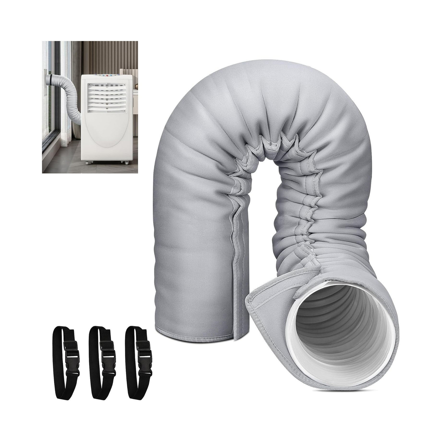 Portable air conditioner hose insulating sleeve pipe vent cover for hose thermal insulation sleeve with diameters 5 and 5.9 in 5