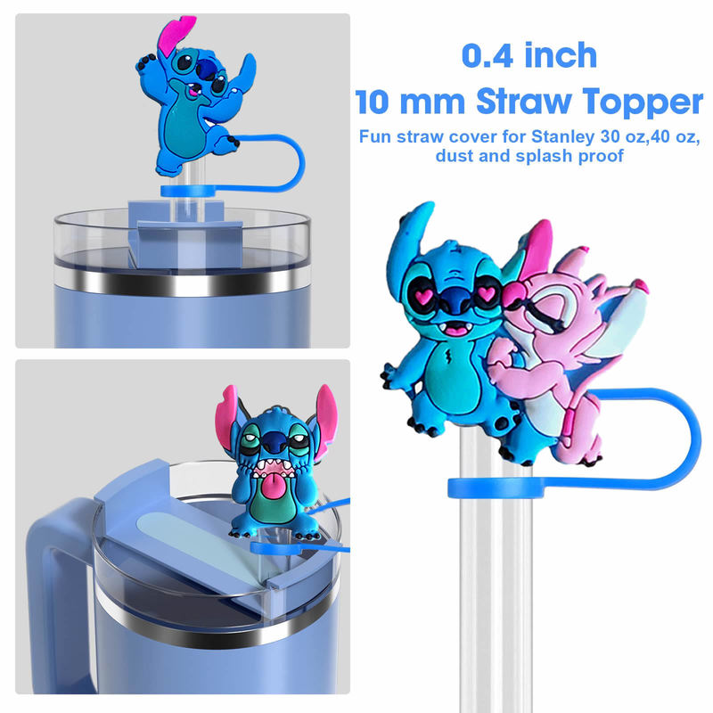 クロスボーダー スティッチ シリコン製ストローハット 漫画風ストローカバー 10MM 防塵栓 スターズ・アンド・アストラル デコレーション カップカバー カップブーツ|undefined