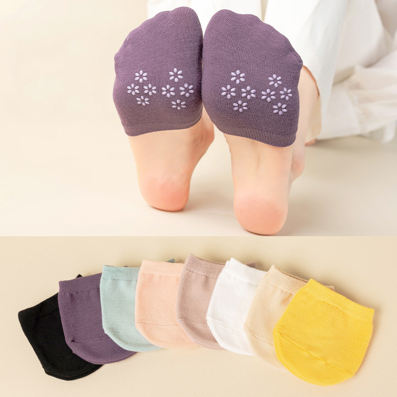 Half Palm socks women's summer non-slip half solid color non-slip dispensing front foot slippers socks all invisible 22 years new product