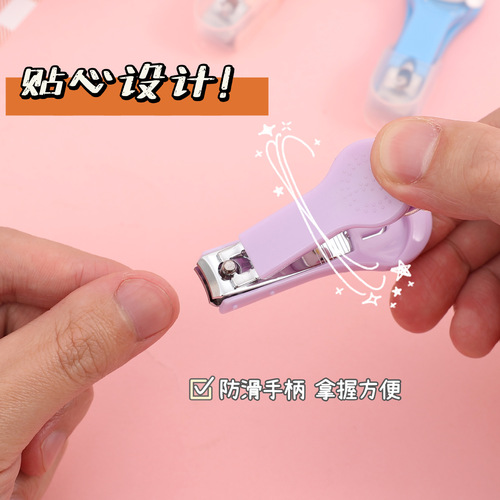 Cute mini nail clippers for adult home use with protective cover creative folding nail clippers for manicure