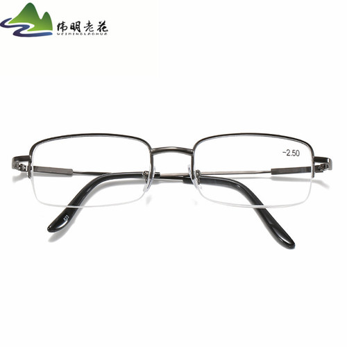 New popular elastic soft steel wire half-rim glasses frame for students, spare hanging wire myopia glasses, finished product dropshipping