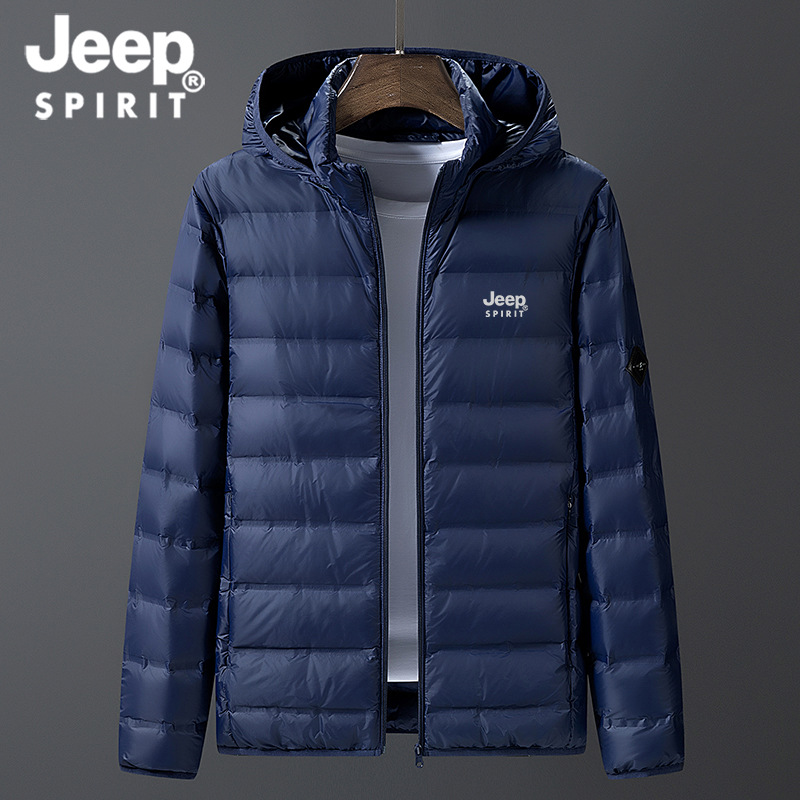 JEEP SPIRIT hombres otoño e invierno ligero abajo chaqueta soporte collar plus tamaño más suelta pato blanco abajo chaqueta hombres
