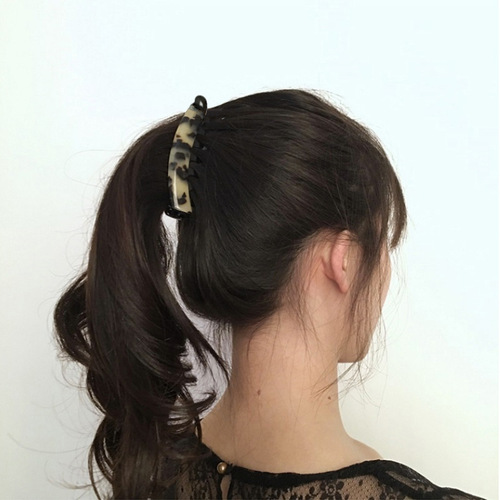 Korean Fashion Retro Acetate Leopard Print Hair Clip Hair Accessory Headband Simple New Ponytail Braid Clip Banana Clip Vertical Clip