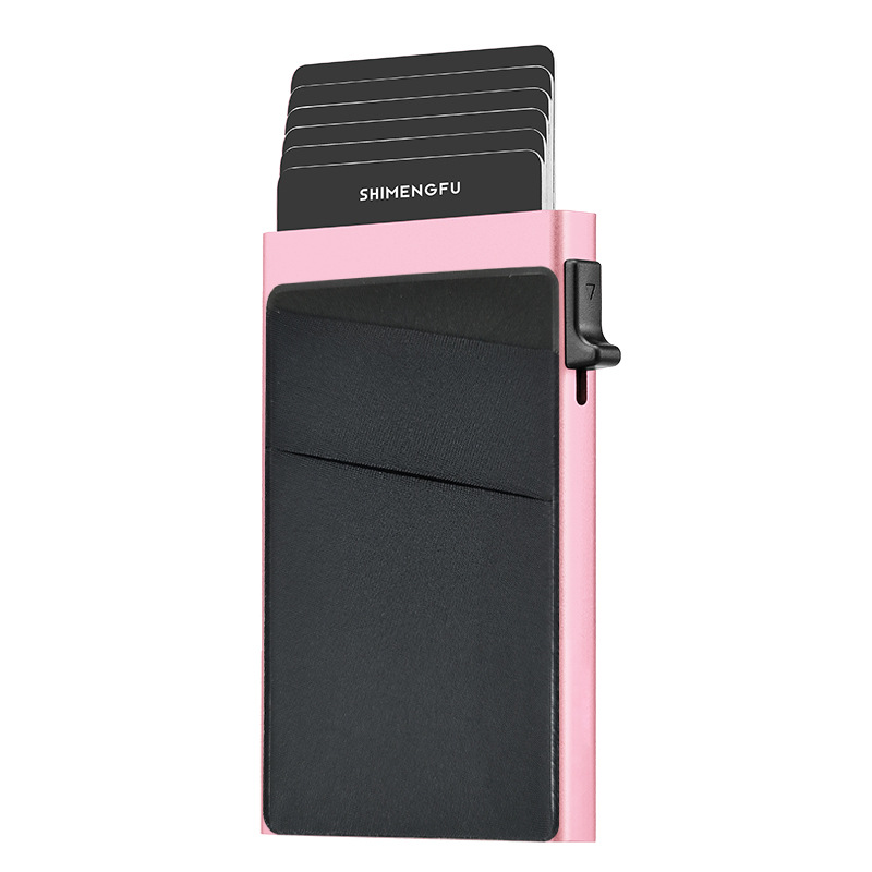 Funda de tarjeta negra rosa