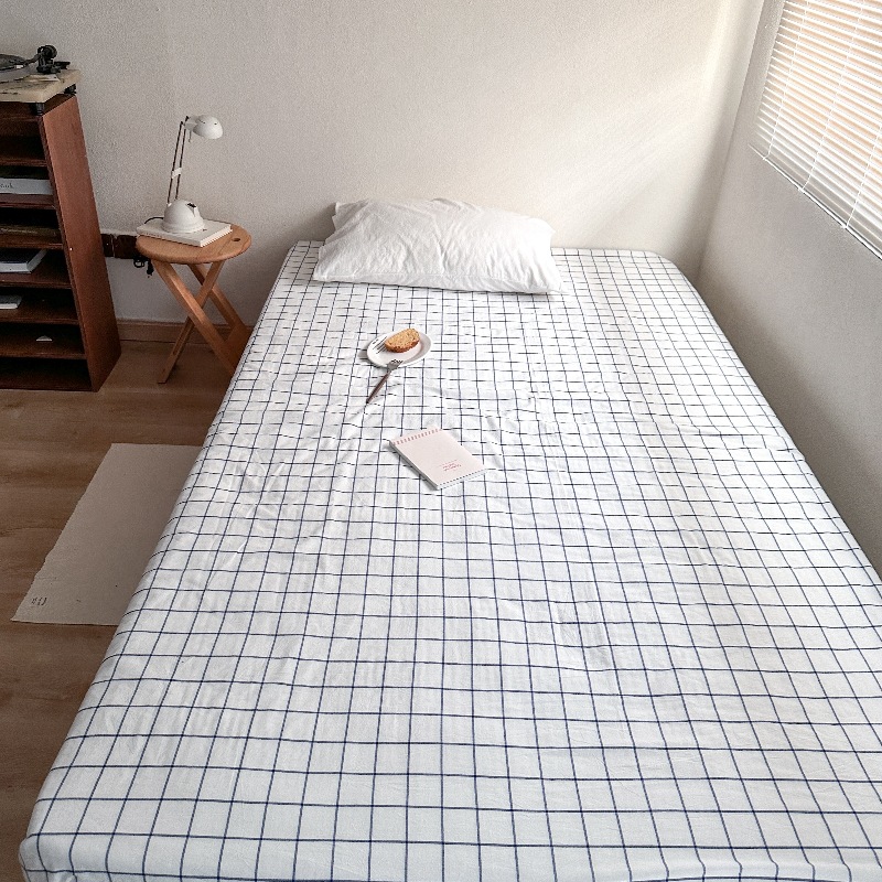 イン無地シンプルな純綿シングルピースベッドシーツ純綿シングルピースキルト 1.8 ボックスシーツマットレスプロテクターベッドカバー卸売