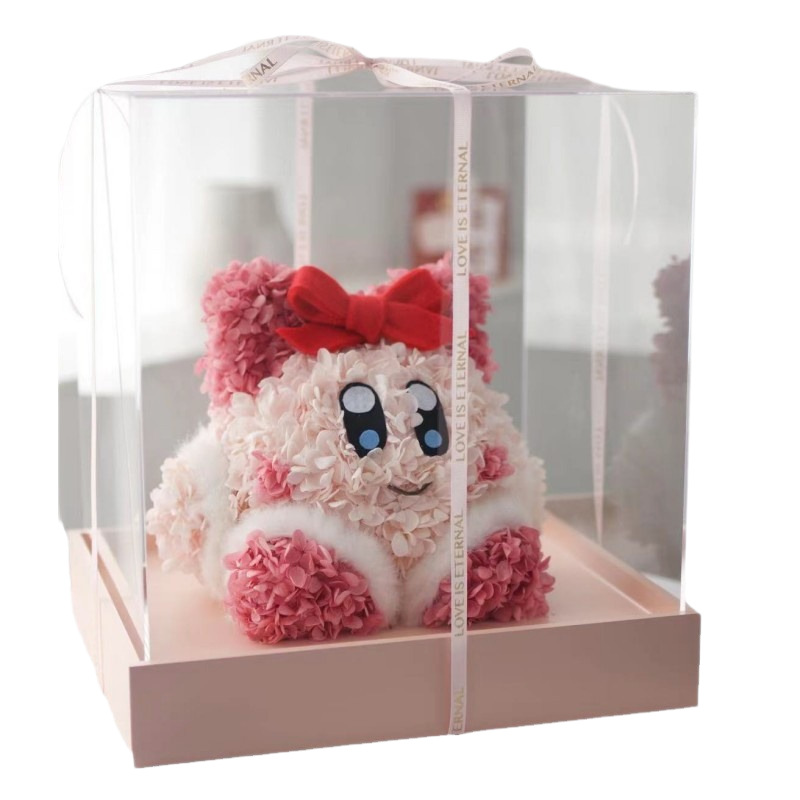 Flor inmortal hortenida estereoscópica estrella de dibujos animados cajas de regalo acrílicas de regalo de cumpleaños de San Valentín fábrica al por mayor