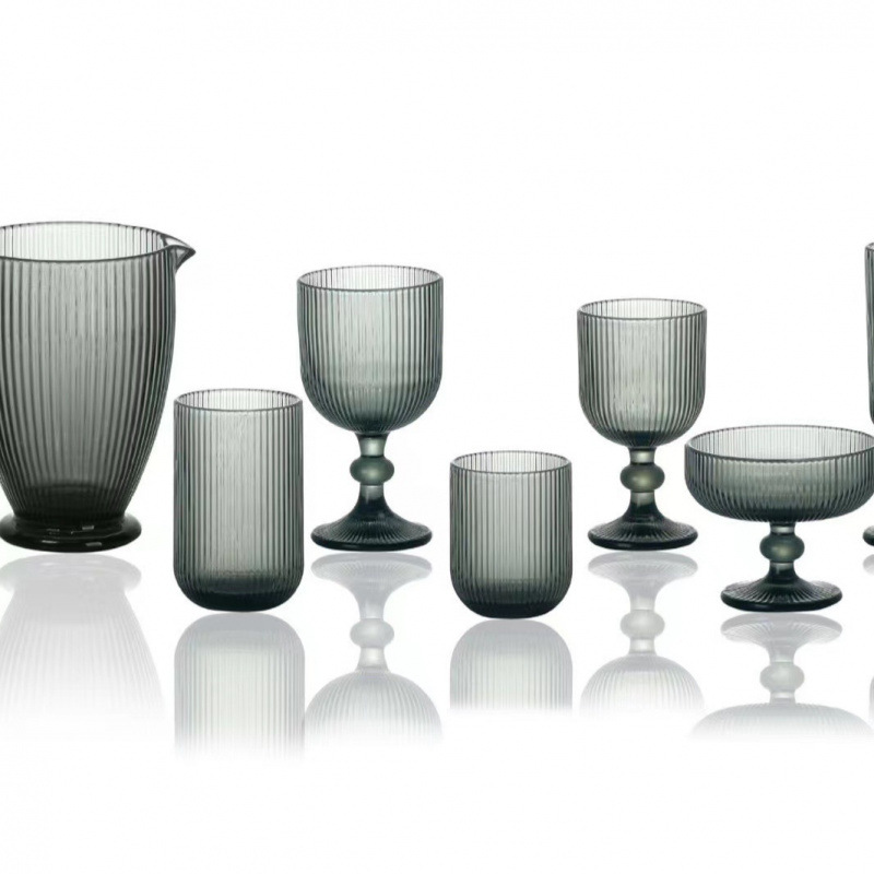 Color primario de rayas verticales espesado vaso de agua hotel taza de enjuague bucal taza de jugo taza de cepillo de dientes taza de cerveza taza de vino tinto