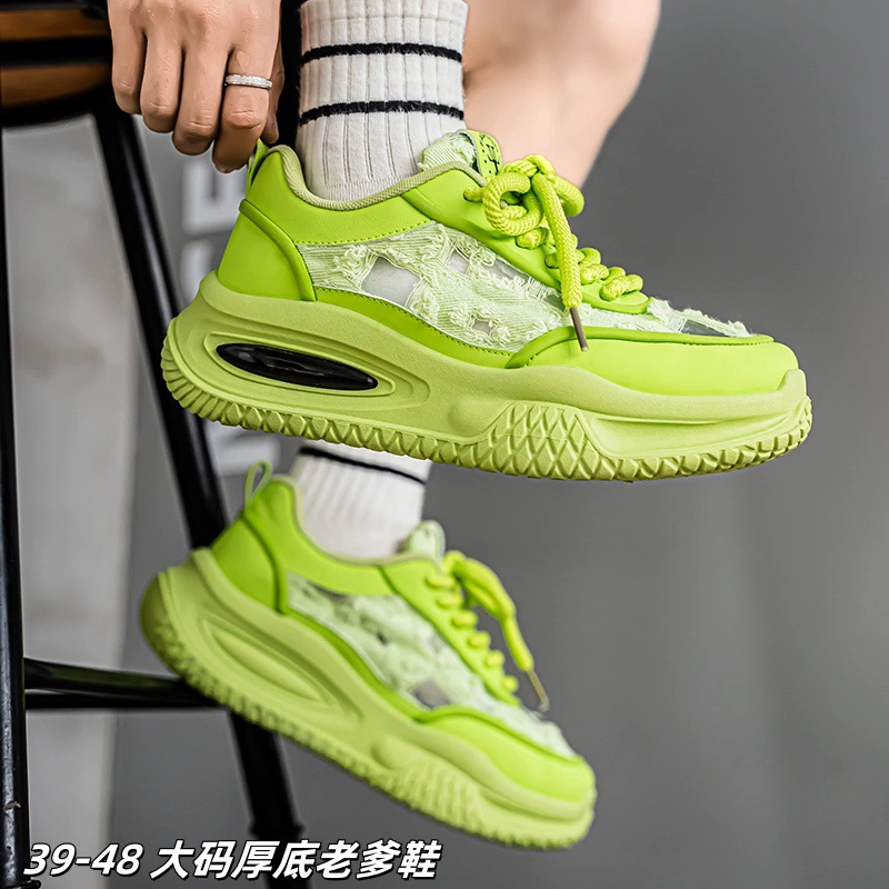 Туфли для папы на толстой подошве, туфли большого размера, мужская универсальная модная обувь, новинка 2025 года, мужская обувь, летняя дышащая спортивная обувь для мужчин