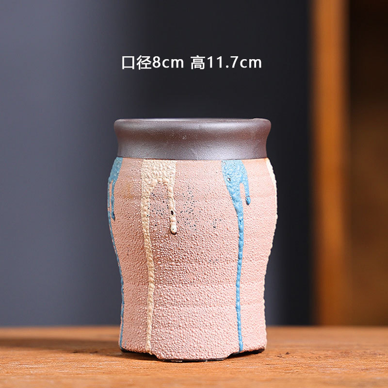 01 burbuja esmalte maceta de cerámica multicarbón balcón doméstico de cerámica negra cerámica gruesa pequeña maceta especial al por mayor