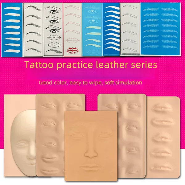 Tattoo practice leather tattoo eyebrow lip floating eyebrow floating eyebrow novice 3D blank silicone imitation leather wholesale embroidery eyebrow tattoo