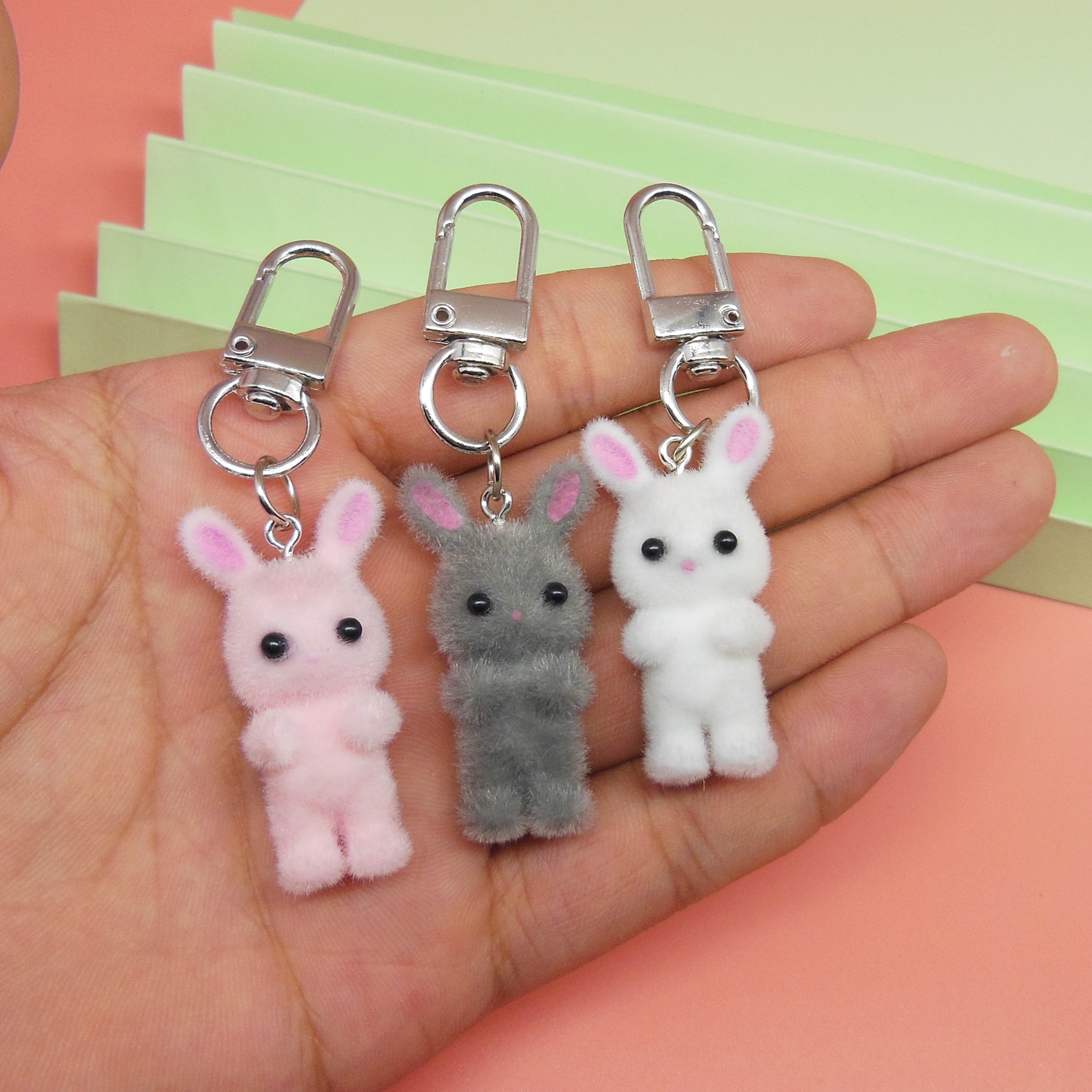 (2개) 국경을 넘나 드는 인형 키 체인 펜던트 봉제 개구리 토끼 곰 동물 귀여운 애완 동물 가방 매달려 보석 펜던트