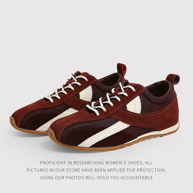 Vintage color-blocked women's soft-soled lightweight German training shoes, casual sports sneakers Vintage color-blocked women's soft-soled lightweight German training shoes, casual sports sneakers