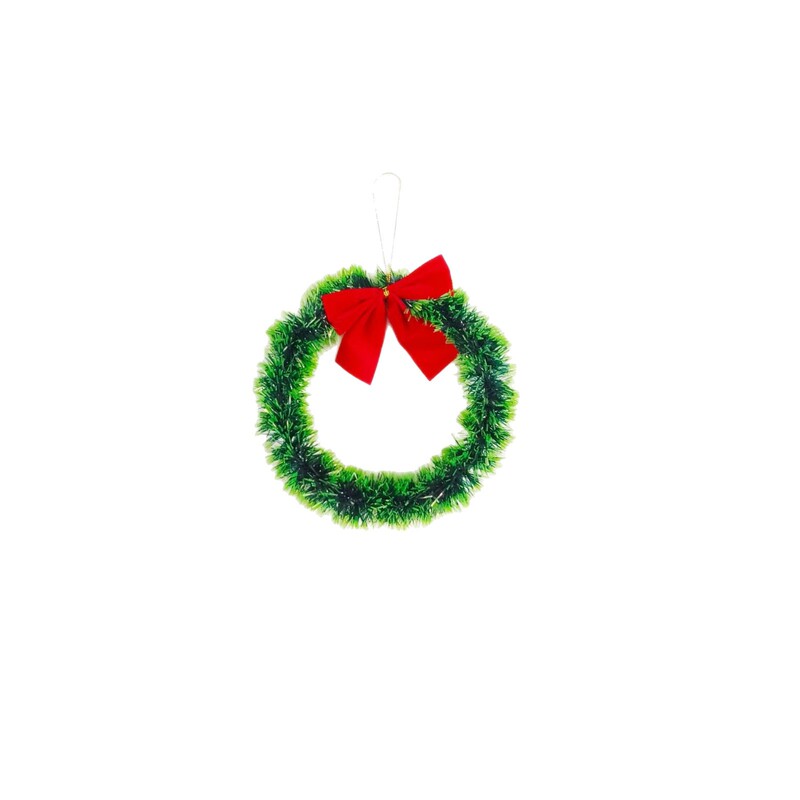 赤い蝶結びのクリスマスの花輪の輪の毛の条の色の条の装飾の花輪の緑の辺の白い辺の蝶結びの暗号化の花輪|undefined