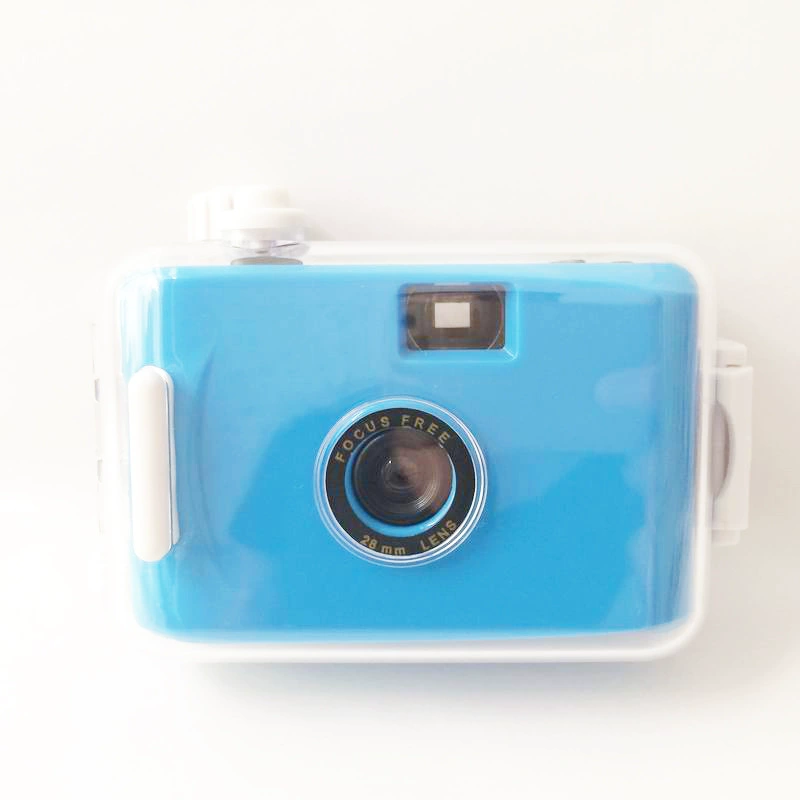 Dark blue and white shell fool camera film camera retro film machine mini waterproof non-disposable student party gift
