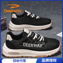德尔惠男鞋2025春季新款防滑减震气垫透气跑步鞋休闲软底运动鞋
