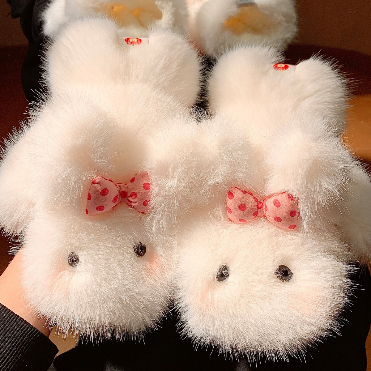 Guantes de conejo de lana de invierno caliente para mujeres guantes de bicicleta de invierno de guantes de ciclismo de lana adorable y grueso