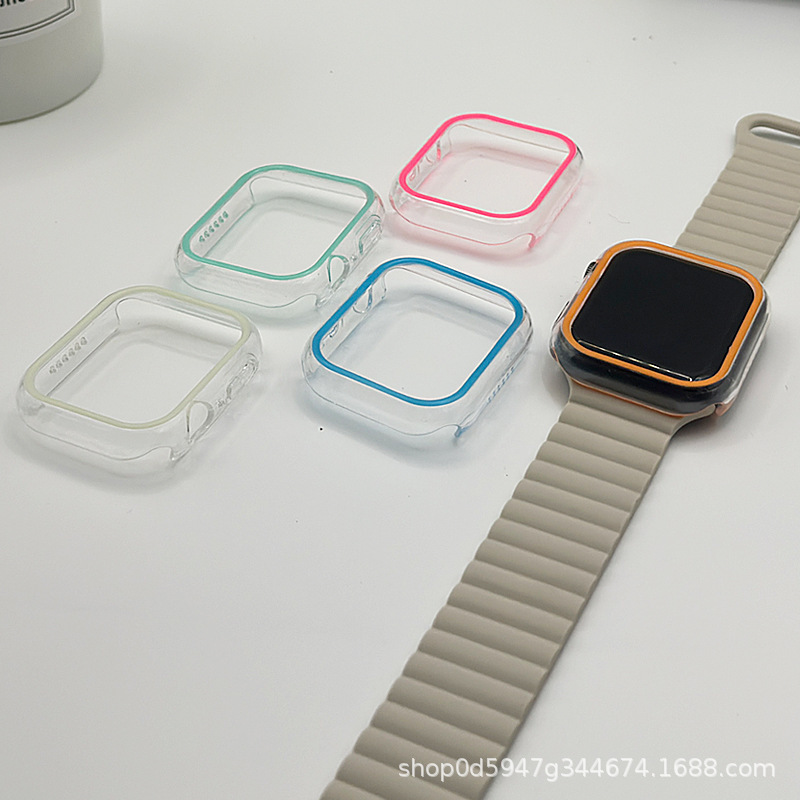 Suitable for Apple Watch S10 Semi-Covered Luminous Protective Case Ultra Fluorescent Pc Case Ultra-Thin