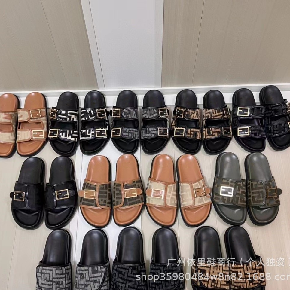 Summer universal retro casual two-tone women's slippers platform