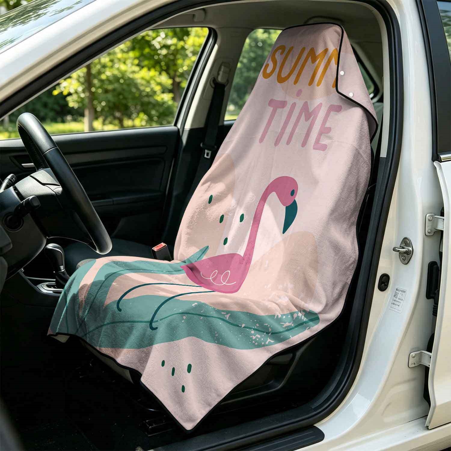 Summer bath towel and car seat cover 2-in-1, ultra-fine fiber outdoor beach and car dual-use universal seat cushion