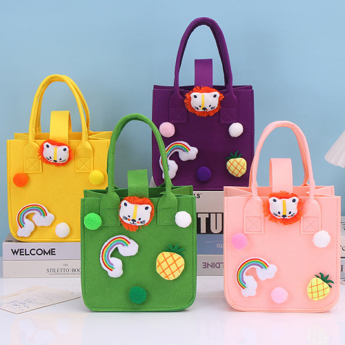Internet celebrity felt bag printed cartoon red portable felt bag souvenir gift bag advertising storage bag tote bag