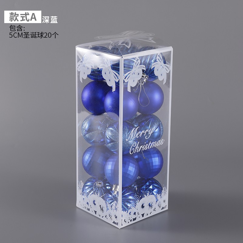 Caja de regalo de la bola de luz galvanoplastia de Navidad árbol de Navidad colgante Bola de polvo bola mate decoración de techo de Navidad