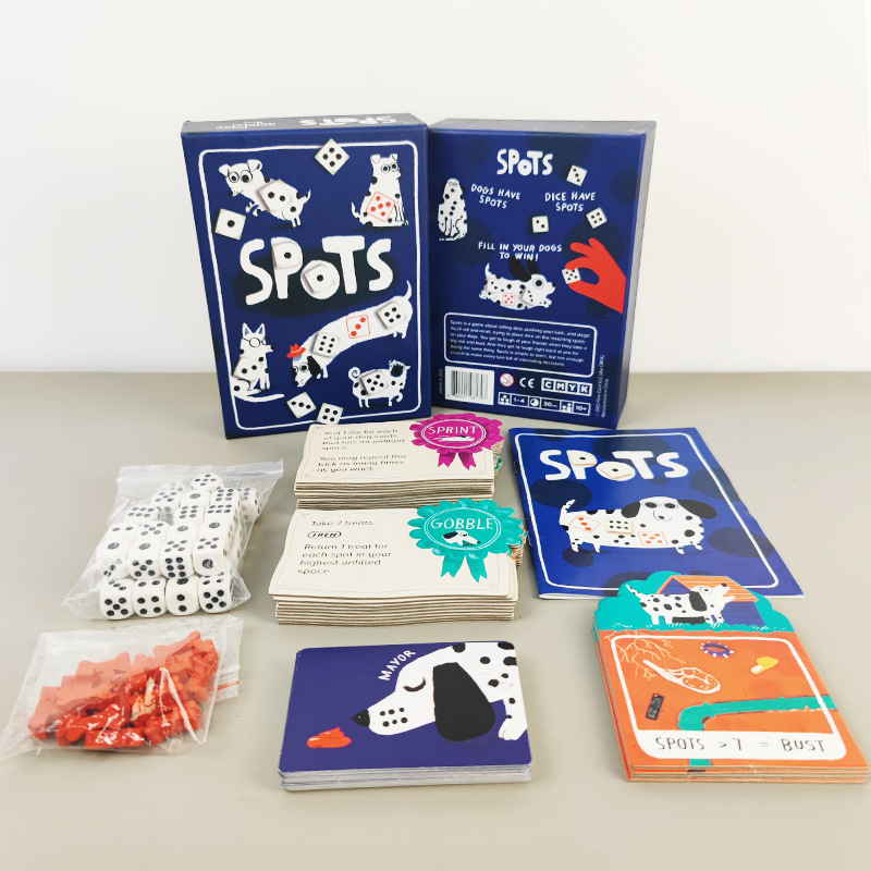 Dalmatian English Version Board Game Spots Gambling Dog Dice Wool Luck Casual Party Educational Toy Game