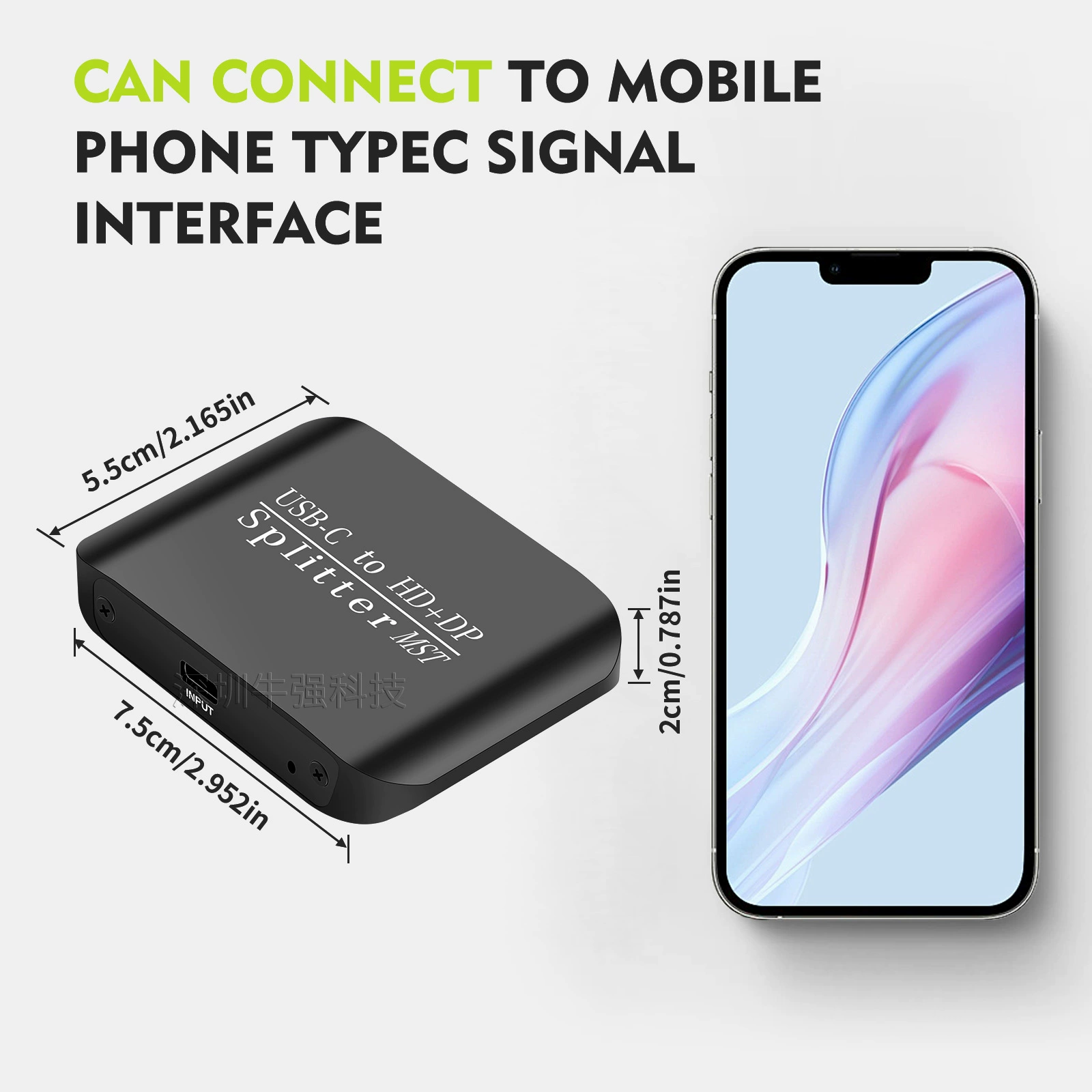 Type-C на HDMI+DP 1x2 распределитель для ноутбука MSS