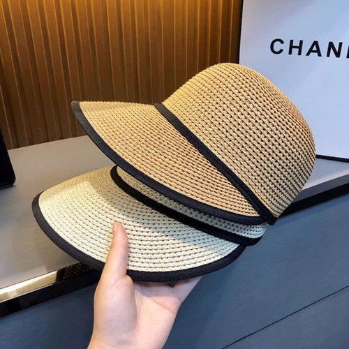 New hats for women casual fashion trends big hat brim duck tongue sun protection hat summer travel seaside straw equestrian hat