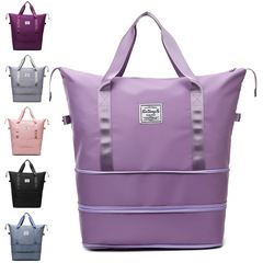 Dry and Wet Separation Training Exercise Fitness Bag Foreign Trade Leisure Travel Bag Lightweight Double Layer Expandable Large Capacity Shoulder Bag