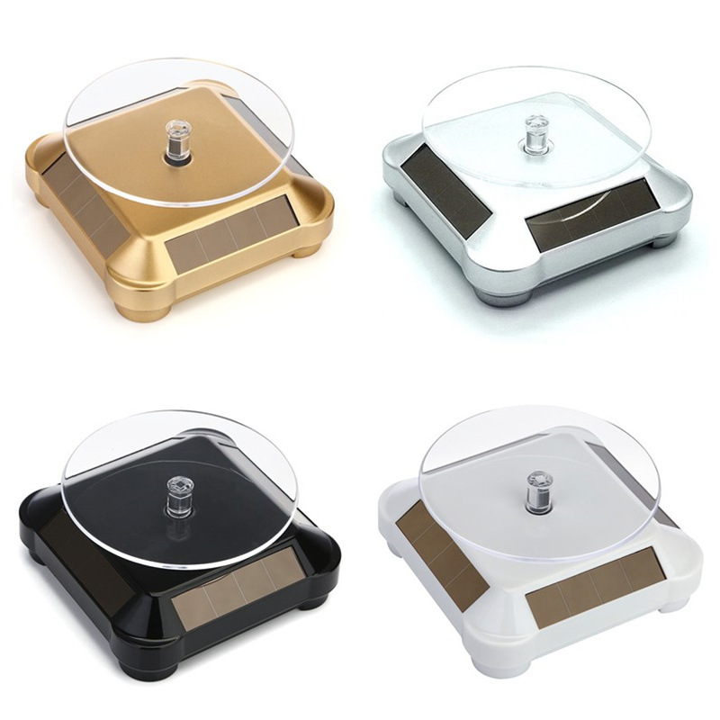 批发太阳能展示台转盘 饰品展示架 眼镜文玩珠宝展示展览拍摄转盘|ru