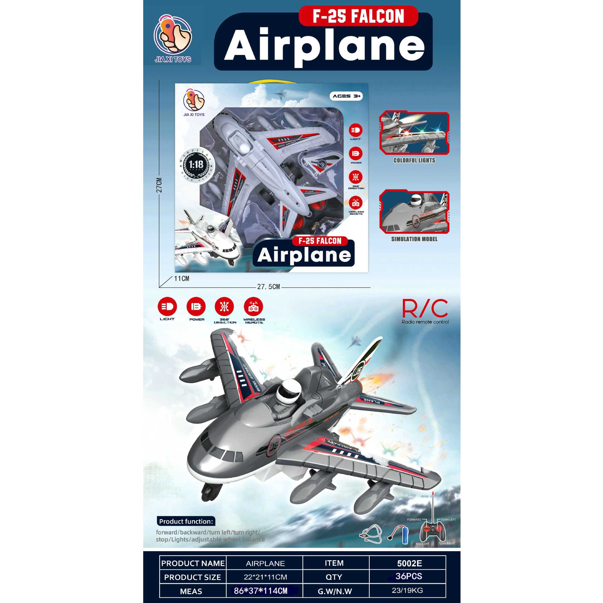 Juguetes infantiles simulación de aviones militares set 1: 14 cajas de regalo modelo de juguetes de caza eléctrica de control remoto inalámbrico
