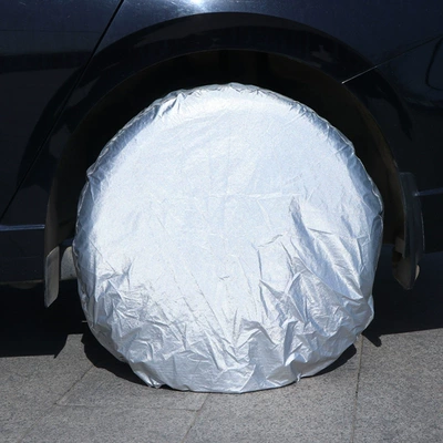 tire protective cover/sun-proof tire: Spare wheel cover - small-size-15inch-or-smaller-tires-oxford-bright-silver-upgraded-version